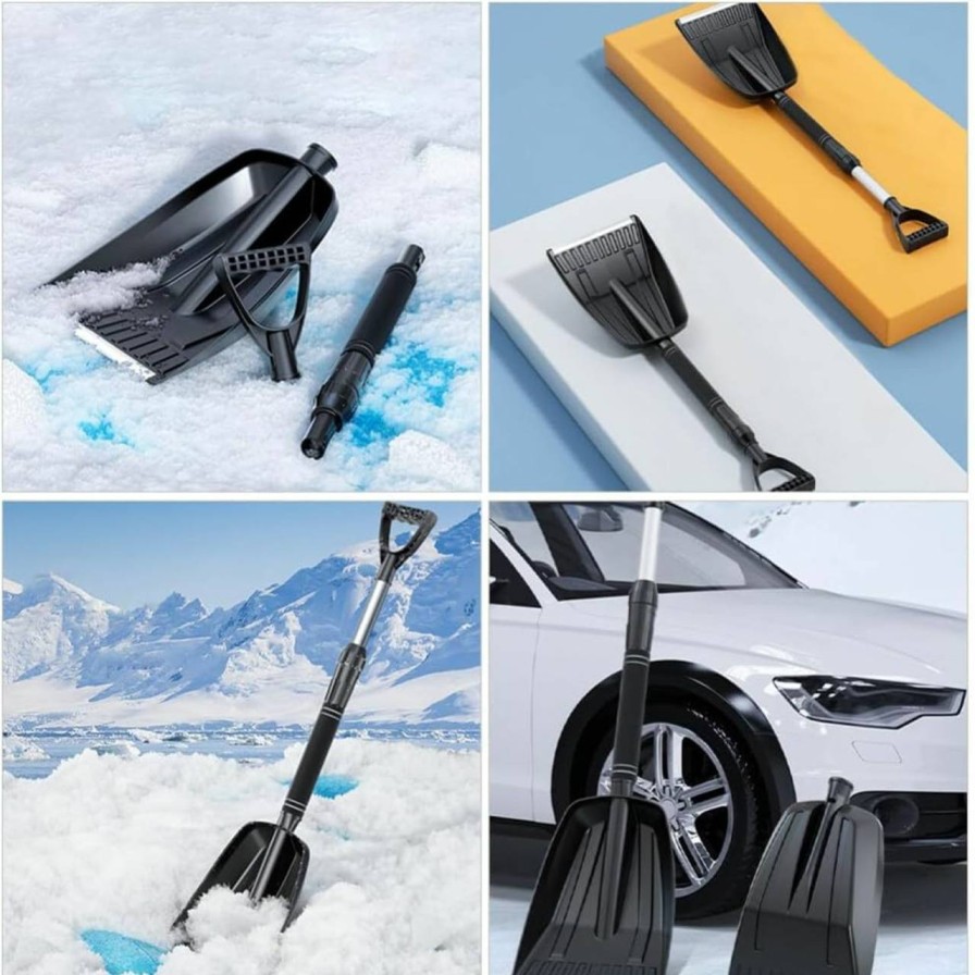 Snow Removal Tools BESPORTBLE | Besportble Snow Shovel Retractable Ice Shovel Portable Utility Shovel With Handle For Car Snowmobiles Driveway Fireplace Stove Garden Camping And Mud