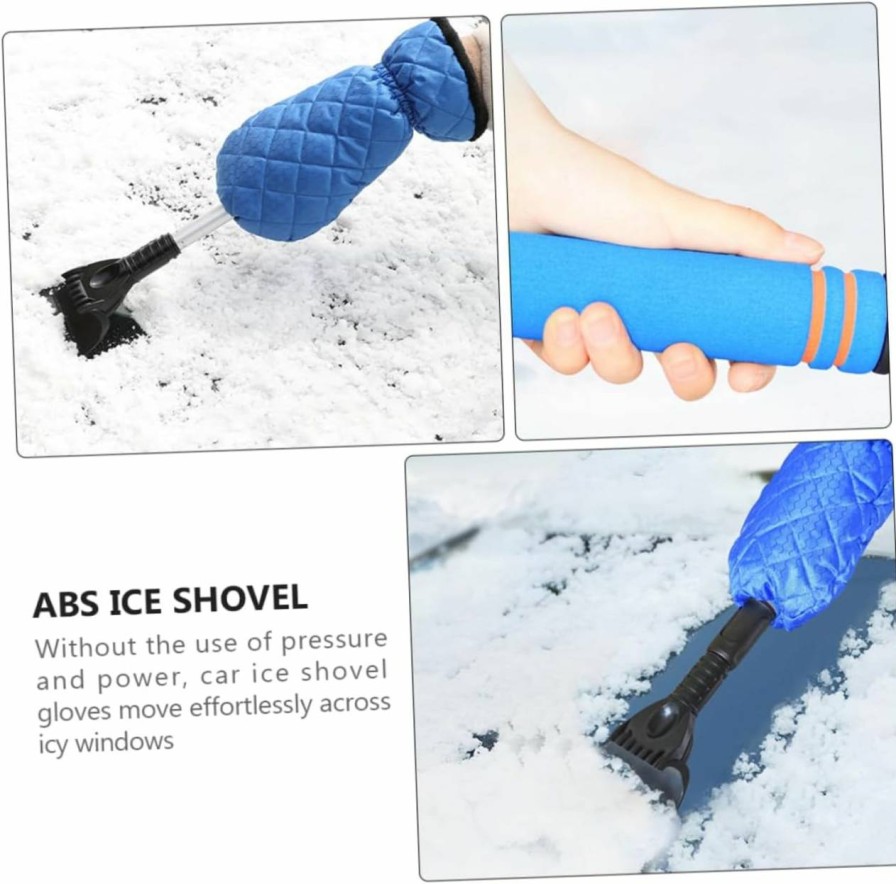 Snow Removal Tools YARNOW | Yarnow 1Pc Snow Gloves Snowmobile Ice Scratchers Car Ice Scraper Windshield Ice Scraper Cozy Padded Glove Snow Scraper Snow Remover Windscreen Scrapers Wintergloves Shovel Eva Defrosting