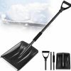 Snow Removal Tools PLACHIDAY | Car Snow Shovel, Ergonomic Snow Shovels With Aluminum Handle Heavy Duty Snow Removal, Portable And Utility For Cars, Home, Garden, Mud And Snowman, Black