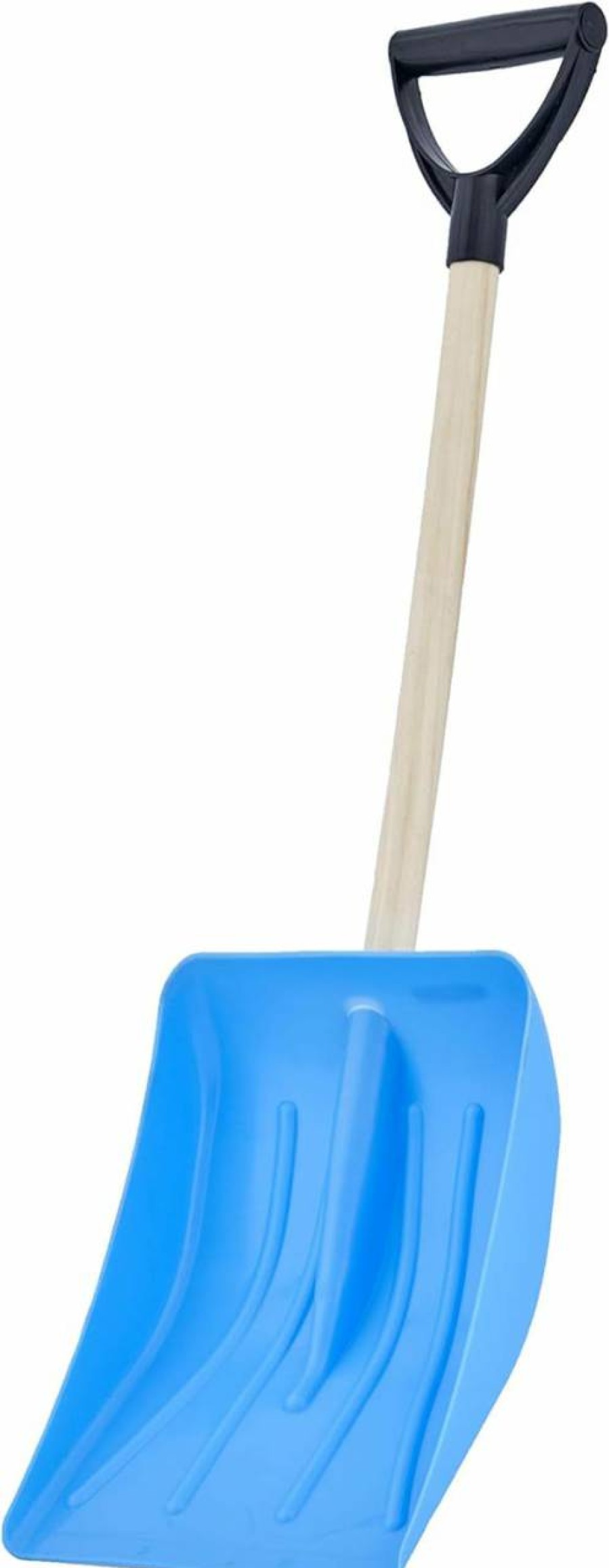 Snow Removal Tools Superio | Superio Small Snow Shovel For Car Portable Snow Shovel For Driveway Snow Removal Compact Scooper Shovel Snow Pusher For Stairs 9\" Heavy Duty Plastic Blade With Wood Handle 34\" (2, Blue)