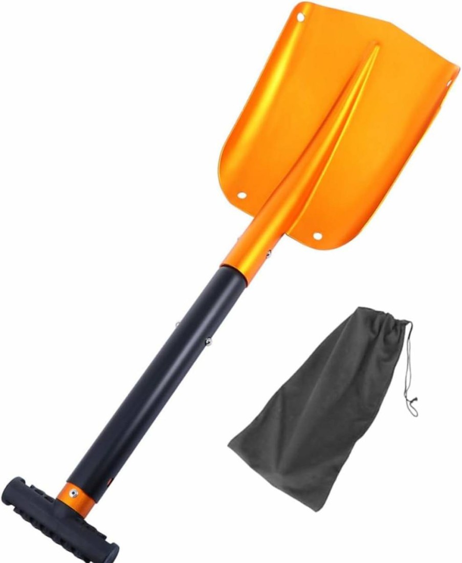 Snow Removal Tools Happyyami | Happyyami Snow Shovel Folding Shovel For Car Folding Camping Shovel Emergency Vehicle Shovel Collapsible Auto Snow Removal Shovel Digging Tools Portable Snow Cart Aluminum Alloy Travel