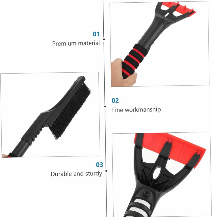 Snow Removal Tools YARNOW | Yarnow Snow Shovel Snowbrush With Ice Scraper Ice Scrapers For Car Windshield Car Scraper Snow Brush For Trucks Car Scrapper Squeegee For Car Snow Removing Brush Abs Portable Snow Machine