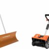 Snow Removal Tools VIVOHOME | Vivohome 37 Inch Aluminum Snow Plow Pusher Shovel With Cordless Snow Shovel 20V 12Inch