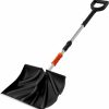 Snow Removal Tools Trazon | Snow Shovel For Driveway Car Home Garage - Portable Folding Snow Shovel With Retractable Ergonomical Handle And Large Capacity For Snow Removal - Heavy Duty Metal Collapsible Shovel Removal (Black)