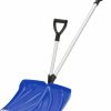 Snow Removal Tools MoNiBloom | Monibloom Snow Shovel For Driveway Home Garage Snow Removal With Back-Saving Fore-Grip, 17.5 Inch X 12.5 Inch Blade With Aluminum Edge, D-Grip Handle Wide Snow Shovel For Fast Snow Removal, Blue