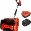 Snow Removal Tools VOLTASK | 20V 12-Inch Cordless Snow Blower With Battery, Charger, Adjustable Handle - By Voltask