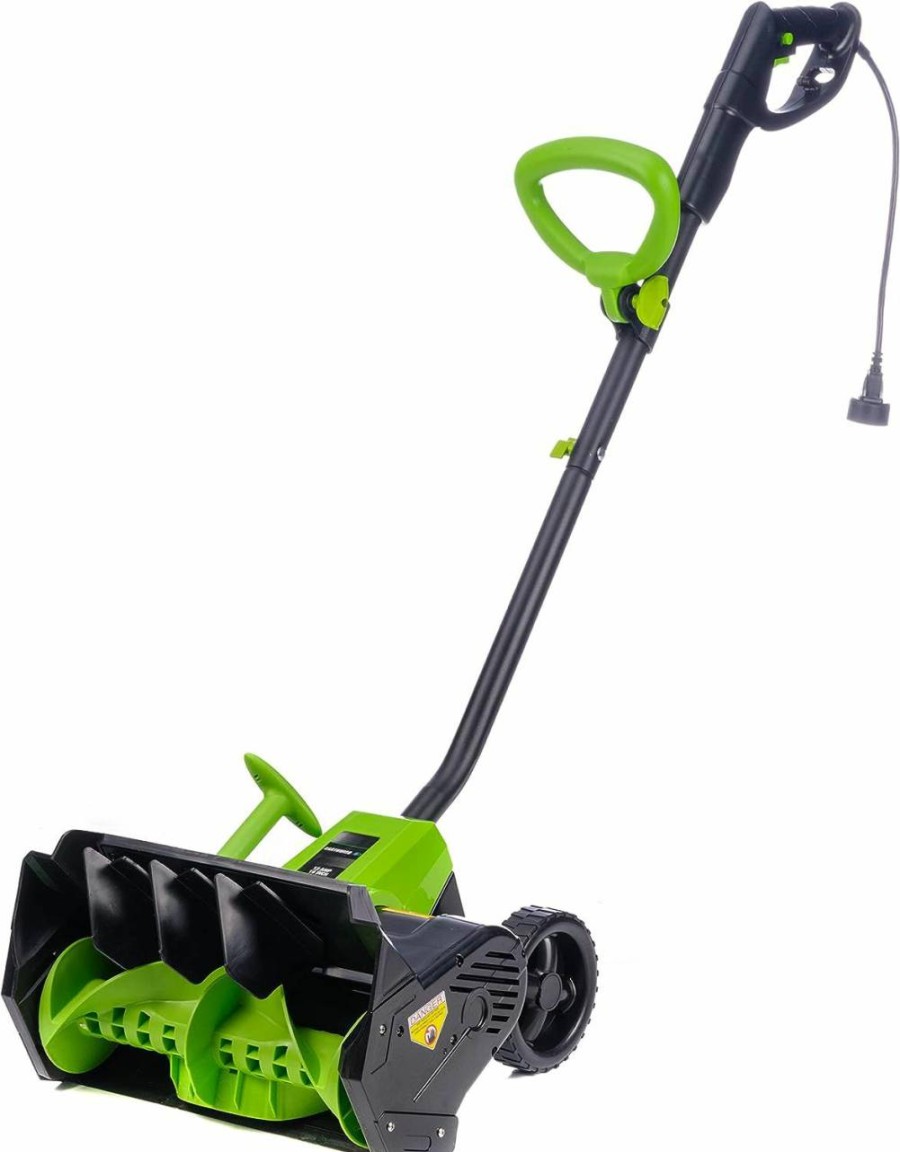 Snow Removal Tools Earthwise Power Tools by ALM | Earthwise Sn70016 Electric Corded 12Amp Snow Shovel, 16" Width & Yard Master 9940010 Outdoor Garden 120-Foot Extension Cord, Light Duty, Water Resistant, Super Flexible And Lightweight