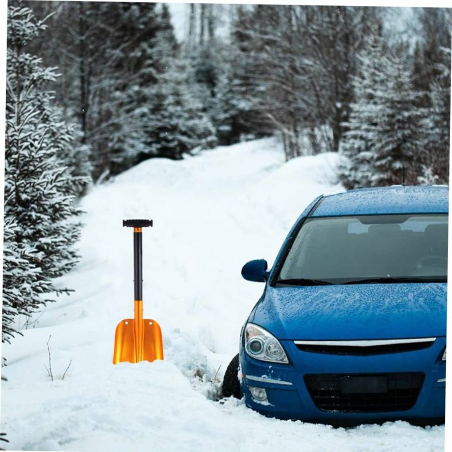 Snow Removal Tools GRIRIW | Gririw Snow Shovel Heavy Duty Aluminum Utility Shovel Collapsible Shovel For Car Emergency Vehicle Shovel Survival Shovel Tool Automotive Tools Aluminum Alloy Outdoor Shovel Travel Fold