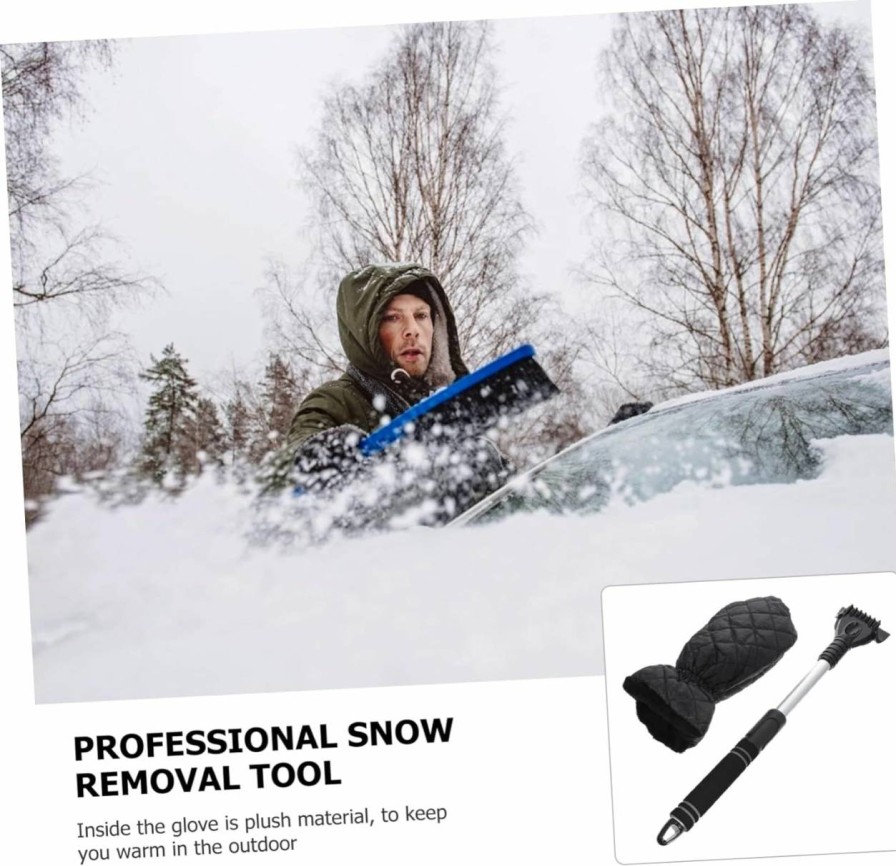 Snow Removal Tools Toddmomy | Toddmomy 1Pc Snow Shovel Garden Snow Remover Ice Scraper Mitt Snow Scoop Snowmobile Gauntlets Car Snow Brush Snow Remover Mitt Car Snow Scraper Snow Tools Velvet Windshield Deicing Agent