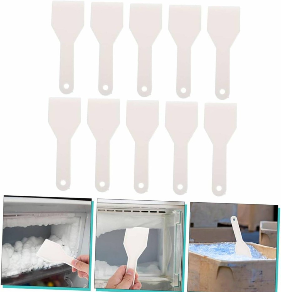 Snow Removal Tools BESPORTBLE | Besportble 10Pcs Deicing Shovel Freezer Frost Shovel Car Snow Scraper Vehicle Ice Scraper Vehicle Snow Removal Auto Frost Refrigerator Ice Scraper Scrape Snow Plastic Defrosting Spatula White