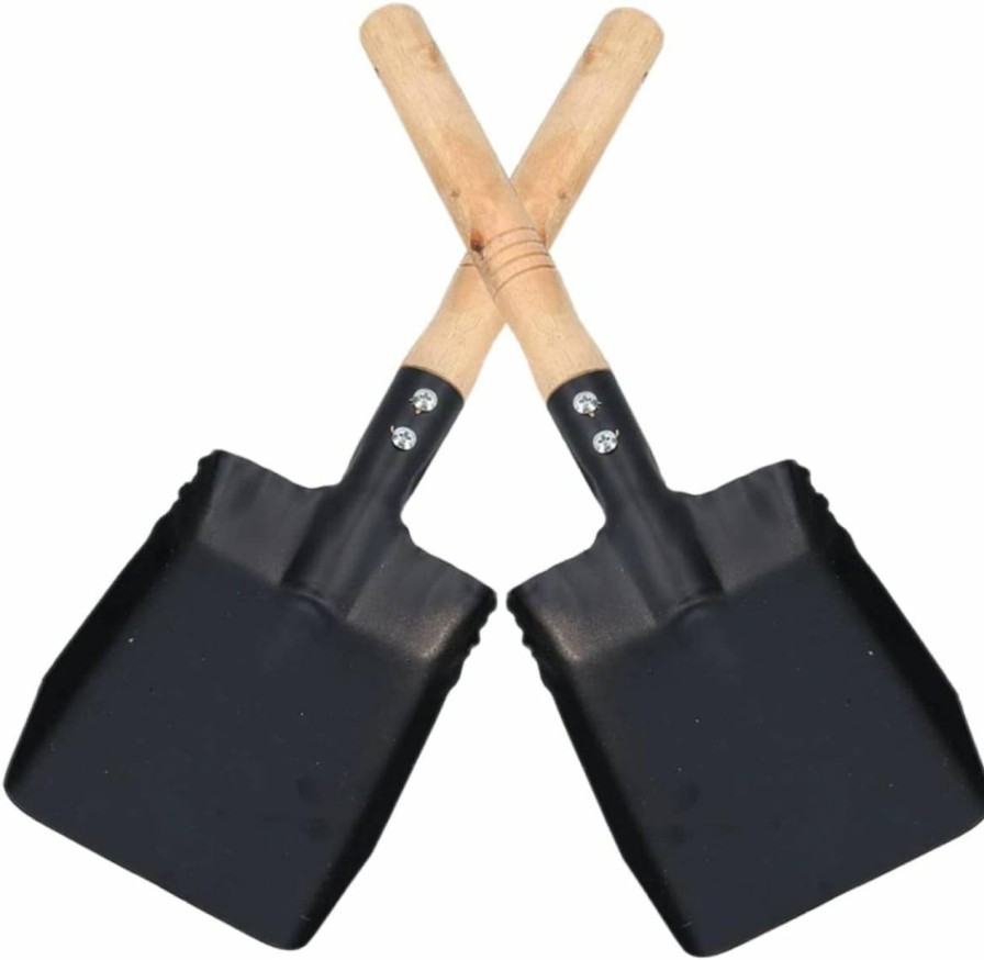 Snow Removal Tools Toddmomy | 2Pcs Small Shovel Cleaning Scoop Shovel For Snow Farm Spade Garden Leaf Scooper Ice Shovel Snow Removing Tool Cleaning Tools Snow Scoop Wooden Handle Shovel Iron Snow Removal