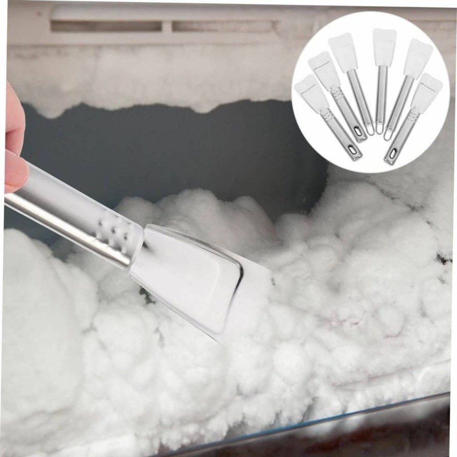 Snow Removal Tools BESPORTBLE | Besportble 6Pcs Stainless Steel Ice Shovel Ice Scraper For Freezer Refrigerator Deicing Tool Ice Shovel Stainless Steel Ice Scoop Range Hood Shaving Cream Frost Shovel