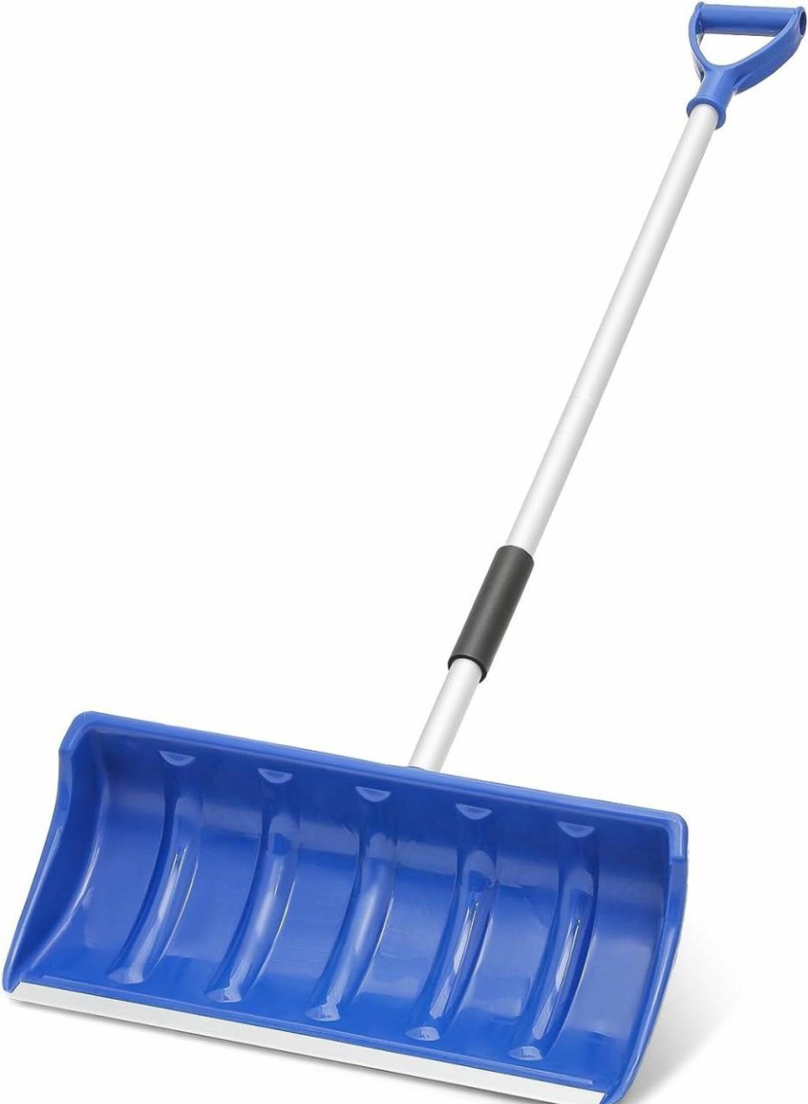 Snow Removal Tools MoNiBloom | Monibloom 54\" Snow Shovel With 21.5 Inch X 10 Inch Blade, Long Snow Removal With D-Grip Handle For Sideway And Driveway, Blue