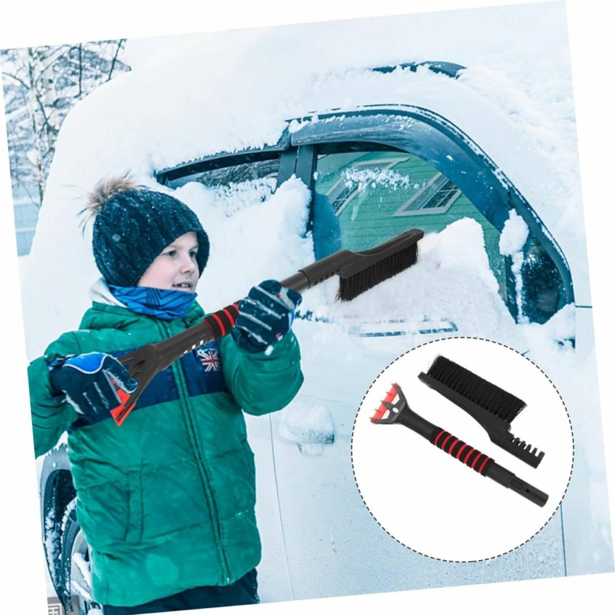 Snow Removal Tools FAVOMOTO | Snow Shovel Snow Brush For Car Portable Brush Car Window Squeegee Car Ice Scraper Windshield Ice Scraper For Driveway Detachable Snow Removing Brush Broom Car Ice Scraper