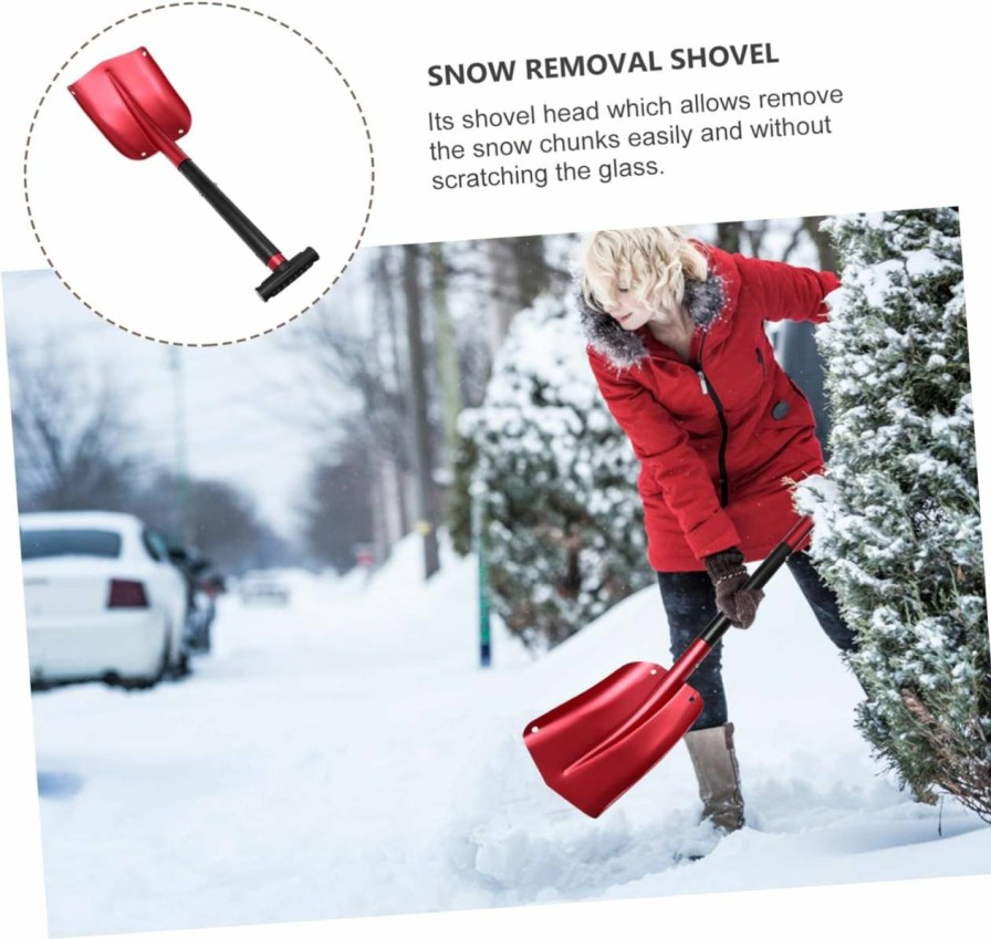 Snow Removal Tools OFFSCH | Offsch 1 Set Folding Winter Snow Shovel Utility Shovel Snow Removal Tools Folding Snow Shovel For Car Bonsai Tools Frost Removal Shovel Planting Shovel Travel Foldable Aluminum Alloy