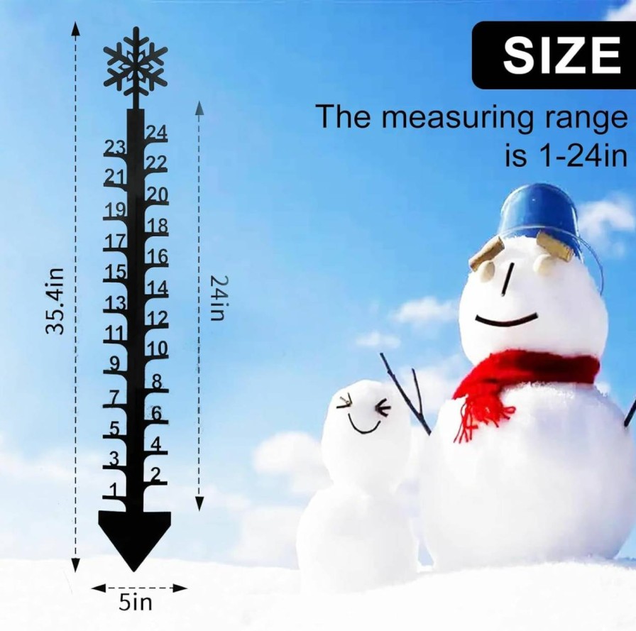 Snow Removal Tools Crmanedy | Crmanedy 36 Inch Snow Gauge Outdoor,Elk Iron Art Snow Gauge,Snowfall Measuring Gauge Snow Ruler,Metal Snow Measuring Stick,Snow Depth Measure Rod For Yard, Lawn, Garden And Holiday Decoration Gift