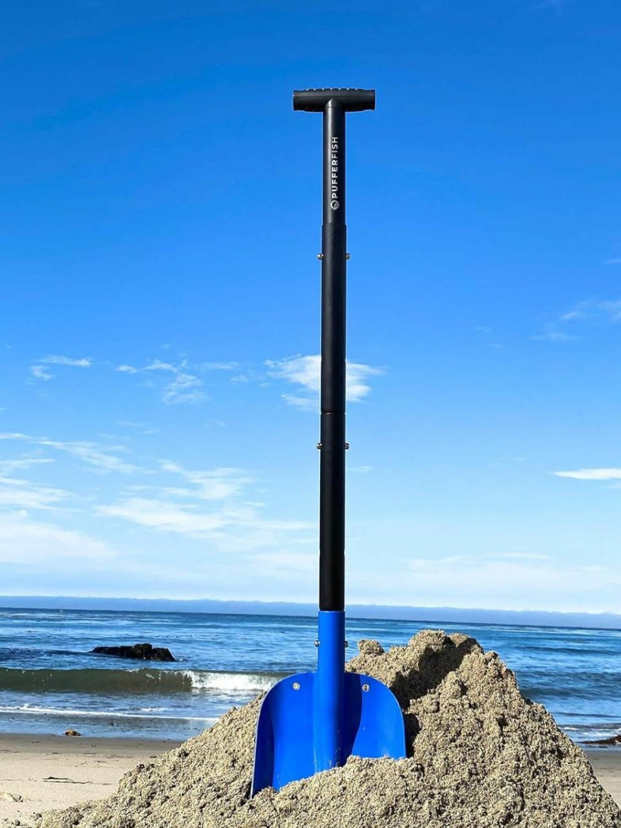 Snow Removal Tools PUFFERFISH | Pufferfish Really Big Sand Shovel - Sand Shovel For Beach, Foldable Shovel For Sand Castles, Lightweight Collapsible 4 Piece Aluminum Shovel,Customizable To 3 Different Lengths, Weight 1.7 Pounds