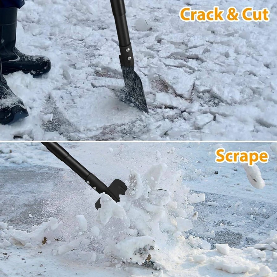 Snow Removal Tools Feblomst | Ice Chopper, Snow Ice Scraper For Driveway, Sidewalk Ice Chipper Tool With 67.5\" Long Handle, Heavy Duty Forged Steel Blade And Comfort Use Foam Grip, Ease Use Garden Ice Remover, Fast Ice Treatment