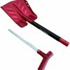 Snow Removal Tools SnowBigDeal | Snowbigdeal Emergency Snow Shovel With Saw - Converts From Dig To Chop/Hoe Mode Portable For Snowmobiles, Skiing, Backcountry, Avalanche Rescue Winter Survival Gear Car, Camping T6 Aluminum, Red