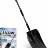 Snow Removal Tools CLISPEED | Clispeed Portable Snow Shovel With D-Grip Handle For Car Truck Camping And Other Outdoor Activities (Black)