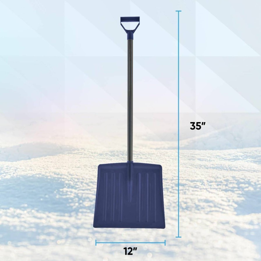 Snow Removal Tools Superio | Superio Kids Snow Shovel For Driveway, Plastic Heavy Duty Shovel For Snow Removal With D Grip Wooden Handle Small Kids Shovel Sturdy, 35" Height, Durable Plastic 12\" Wide Blade, Snow Fun (3) (1, Blue)