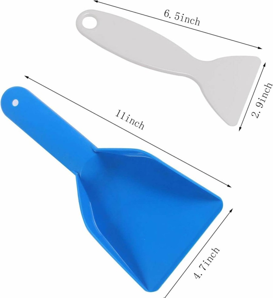 Snow Removal Tools Lpdphanxfkx | Lpdphanxfkx 2 Pcs Assorted Refrigerator Ice Shovel Set,Plastic Refrigerator Ice Shovel With Non Slip Handle Flat Ice Scraper Remover Scoop Cleaning Freezer