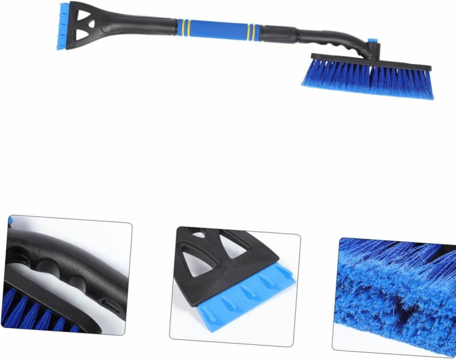 Snow Removal Tools BESPORTBLE | Besportble 1Pc Telescopic Snow Shovel Snow Broom For Car Multipurpose Tool Auto Ice Remover Snow Removal Brush For Car Squeegee Broom Shovel For Ice Removing Retractable Plastic Car Brush