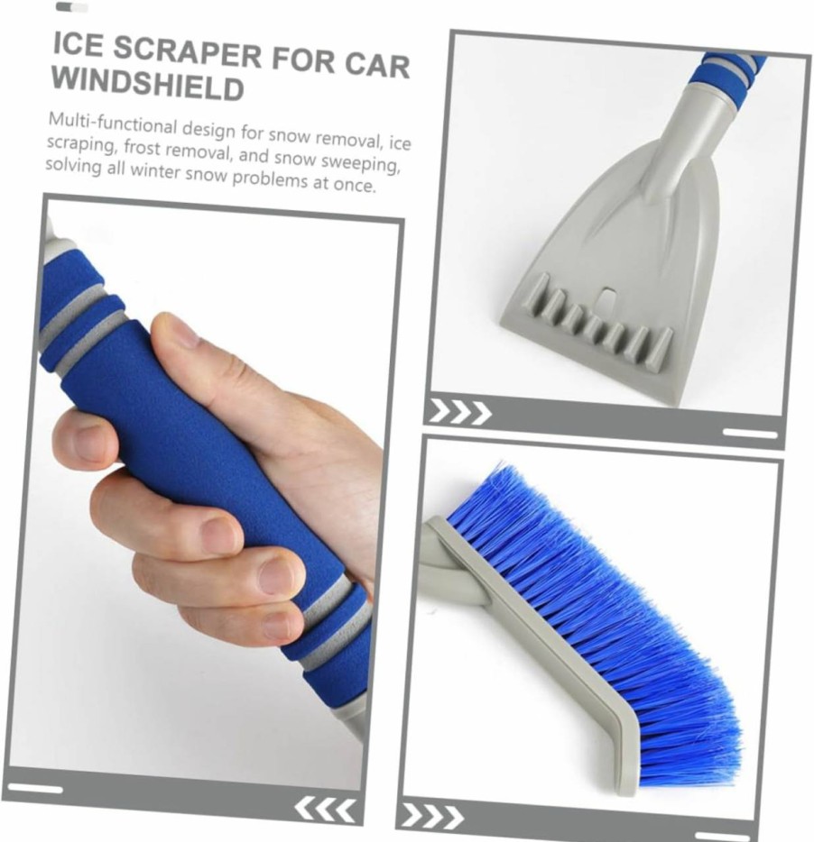 Snow Removal Tools Yardwe | Yardwe Car Window Scraper Automotive The Cars Car Scraper Snow Scraper Ice Scrapers For Car Windshield Ice Scraper For Car Long Snow Brush For Car Snow Cleaner Tool Car Snow Shovel 2 In 1