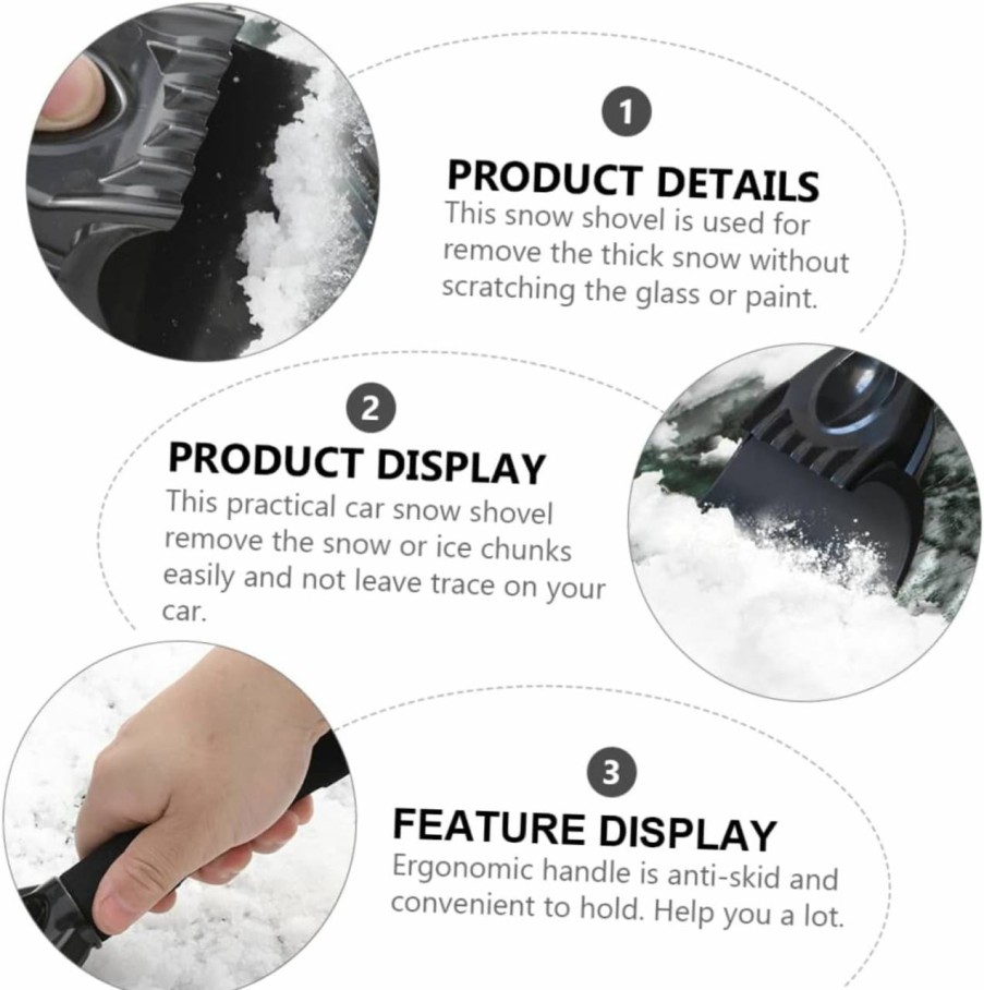 Snow Removal Tools GANAZONO | Ganazono 2Pcs Snow Brush Snow Shovel Winter Shovel Glass Scraper Foldable Brush Frost Scraper Car Tool Snow Removal Shovel Car Cleaning Tool Defrosting Ice Machine Window Cleaner Supplies