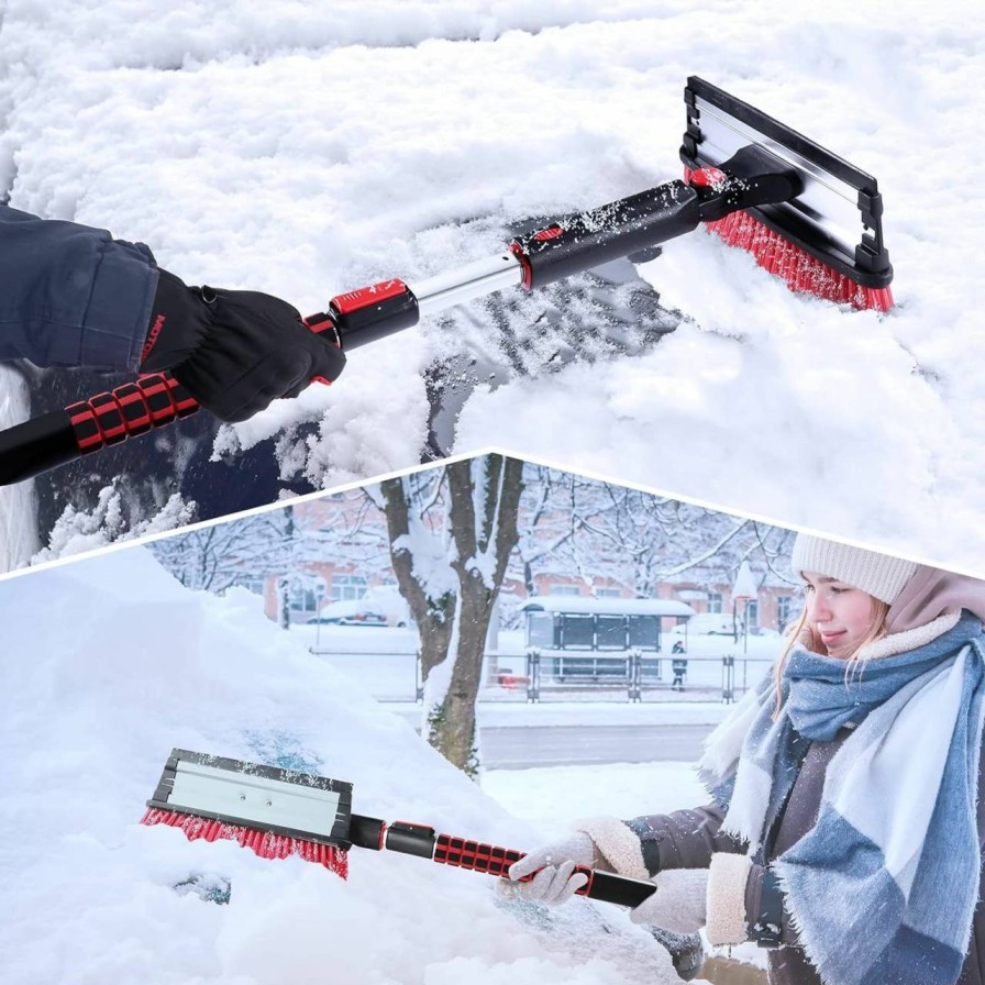 Snow Removal Tools COFIT | Cofit Car Snow Brush Extendable 39" For Truck Suv Mpv Windshield Windowsand And 43" Collapsible Snow Shovel For Car, Driveway, Snowmobiles, Camping