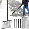 Snow Removal Tools HORSE SECRET | Snow Shovel For Driveway, 67\" Long Handle Ergonomic Metal Snow Push Shovel - Heavy Duty Aluminum Snow Removal Shovel Portable For Car Trunk Home Garage Backyard Walkway Parking