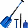 Snow Removal Tools EcoNour | Econour Snow Shovel For Car, 32\" Lightweight Aluminum Metal Car Snow Shovel, Heavy Duty Portable Shovel For Easy Snow Removal, Detachable 3-Piece Foldable Shovel For Car, Home, Garden, Driveway (Blue)