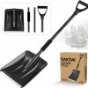 Snow Removal Tools Showvigor | Snow Shovel For Car Driveway, 2024 New Upgrade Snow Shovels For Snow Removal, Lightweight Portable Adjustable Large Capacity Shovel Perfect For Garden, Camping, Snowman Playing And Emergency(Black)