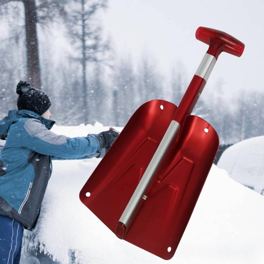 Snow Removal Tools Kangnice | Portable Snow Shovel Household Yard Snow Shovel Aluminum Telescopic Shovel Winter Snow Remover Expansion Size 65X22.5Cm Telescopic Snow Shovel For Car