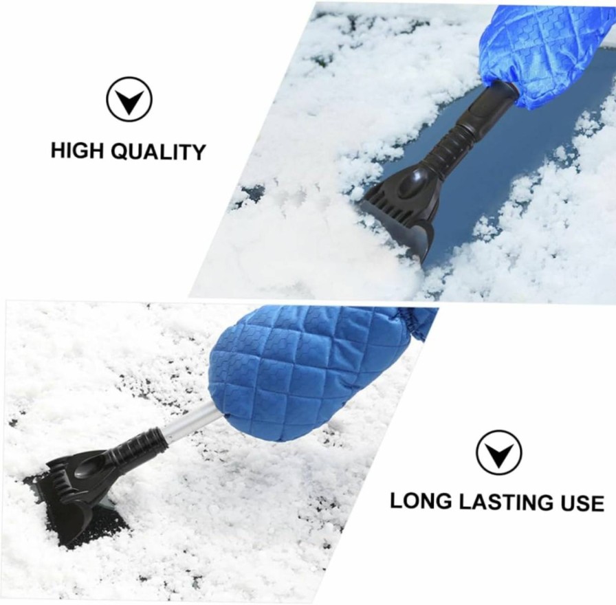 Snow Removal Tools BESPORTBLE | Besportble 1Pc Snow Gloves Snowmobile Mittens Snow Remover Windscreen Scrapers De-Icing Spatula Shovel Snow Removal Shovel Car Warm Gloves Ice Spatula Gloves Snow Shovel Winter Aluminum Tube