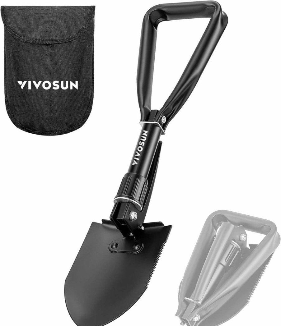 Snow Removal Tools VIVOSUN | Vivosun Military Survival Shovel Folding Camping Tactical Shovel Multitool For Camping, Hiking, Backpacking