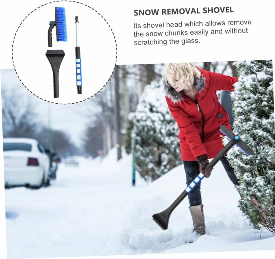 Snow Removal Tools Toddmomy | Toddmomy 1Pc Snow Shovel Winter Shovel Truck Snow Brush Push Shovel Snow Ice Shovel Cordless Shovel Retractable Ice Scraper Snow Brush For Car Detachable Show Scraper Pp Manual Wide Shovel