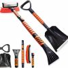 Snow Removal Tools SCGFPOE | 45'' Extendable Ice Brush And Ice Scraper 40'' Car Snow Shovel Snow Removal Tools 5 In 1 Foam Grip Snow Removal Brush With Squeegee 180 Pivoting Brush Head For Cars Windshield,Vehicle,Trucks,Suvs