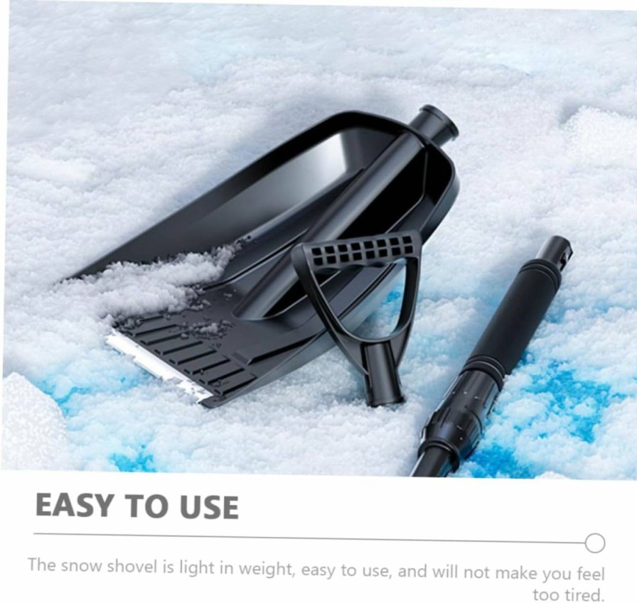 Snow Removal Tools INOOMP | Inoomp Barbecue Snow Shovel Shovel Deicing Shovel Stove Snow Pusher Rake Hoe Charcoal Oven Bbq Ash Trowel Portable Utility Shovels Heavy Telescopic Athletic Snow Removal Tool Ice Scraper