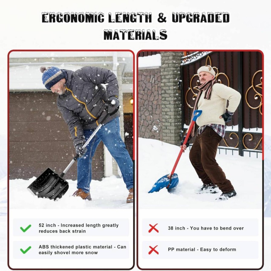 Snow Removal Tools BESPORTBLE | Besportble T Tool Emergency Snow Shovel Auto Tools Wide Snow Shovel Snow Remover Tool Beach Trowel Shovel Metal Sled Lightweight Snow Removal Tool Transplanting Shovel Fold Deicing Agent