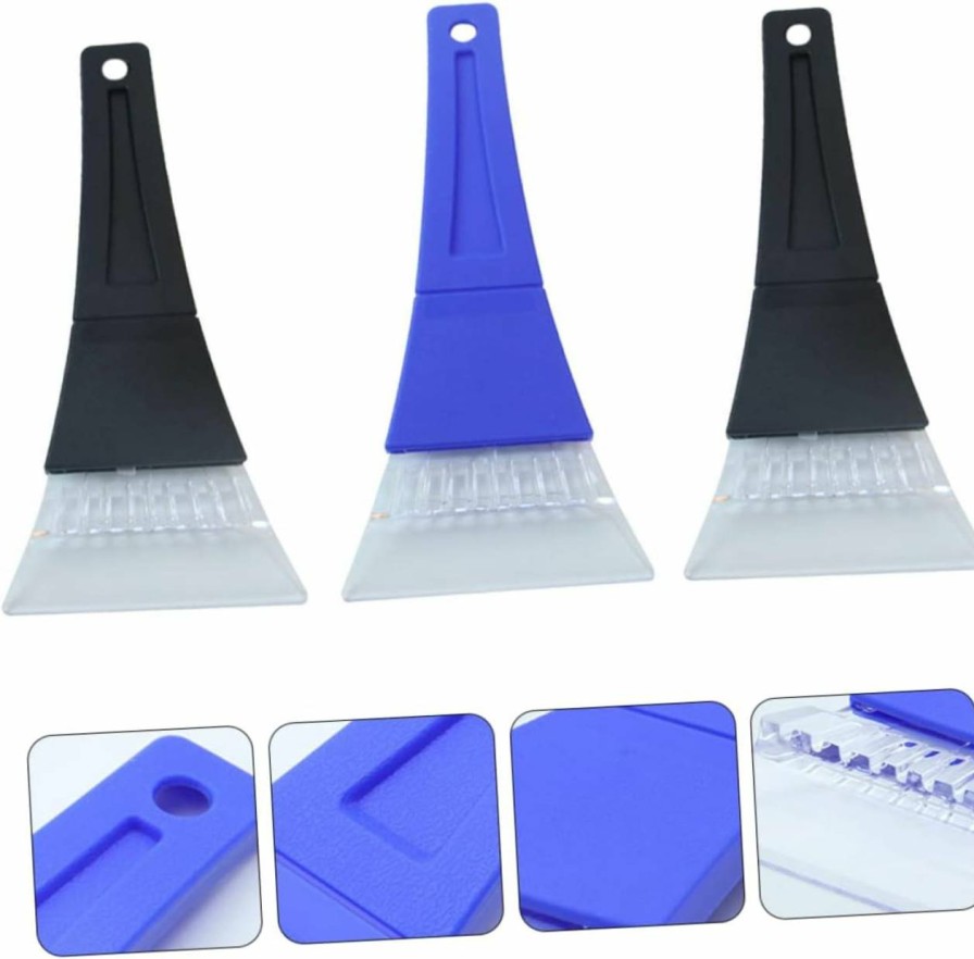 Snow Removal Tools YARNOW | Yarnow 3Pcs Snow Shovel Stainless Steel Ice Scraper Ice Removal Tool Snow Remover Cleaning Snow Scraper Frost Auto Ice Scraper Ice Shovel Frost Car Utility Vehicle Abs Windshield