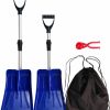 Snow Removal Tools OWRMGO | Kids Snow Shovel With Adjustable Handle For Kids Age 3+ & Parents Portable Kids Shovels For Digging Snow Beach,Garden Cleaning,Emergency Shovel,Black