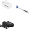 Snow Removal Tools Snow Joe | Snow Joe 24V-Ss11-Xr 24-Volt 11-Inch 5-Ah Cordless Snow Shovel, Kit (W/5-Ah Battery + Quick Charger) & Sjblzd-Led 4-In-1 Telescoping Snow Broom + Ice Scraper, 18-Inch Foam Head, Headlights, Blue