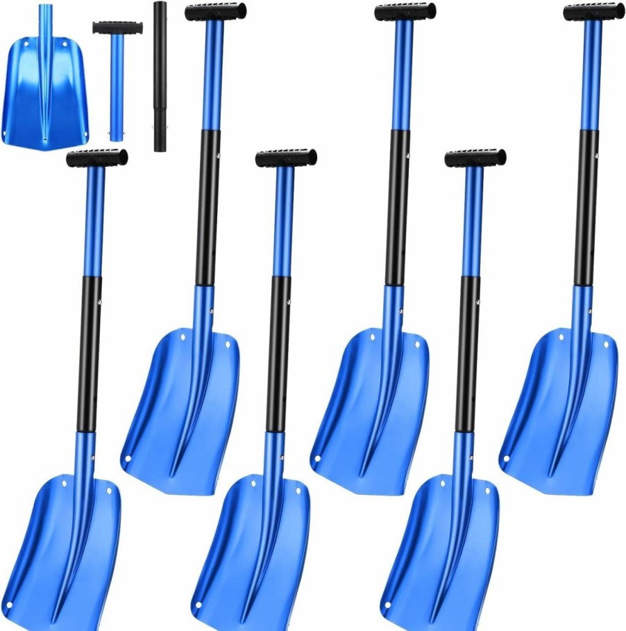 Snow Removal Tools Lasnten | Lasnten 6 Pcs Foldable Snow Shovel 33\", Portable Car Snow Shovel Aluminum Snow Removal Tool Telescopic Snow Scoop For Cars, Skiing Garden Driveway