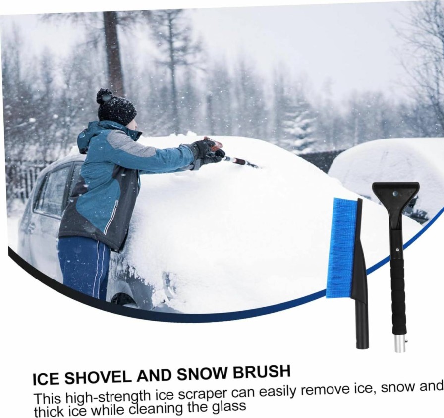 Snow Removal Tools GANAZONO | Ganazono Shovel Snow Brush Car Ice Scraper Snow Brush Removal Shovel Winter Accessories Multitools Auto Snow Shovel Snow Brush For Car 2 In 1 Ice Scraper Glass Pp Snow Plow