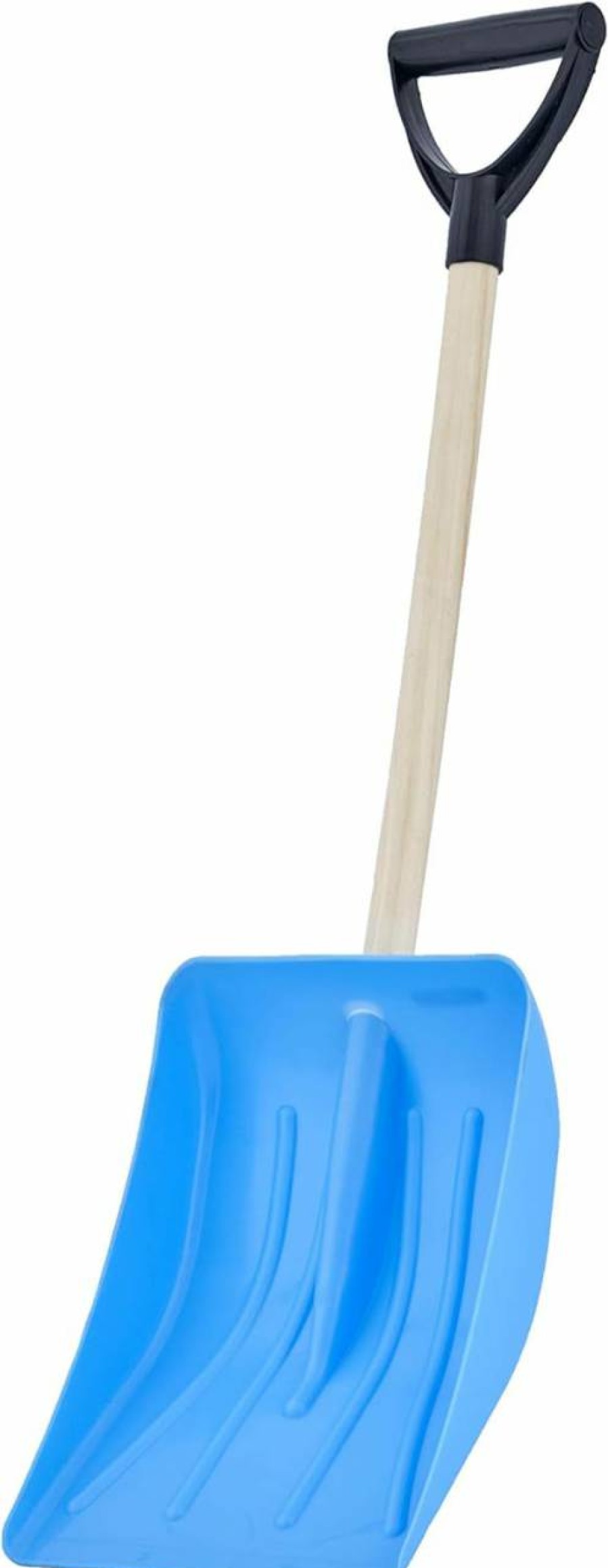 Snow Removal Tools Superio | Superio Small Snow Shovel For Car Portable Snow Shovel For Driveway Snow Removal Compact Scooper Shovel Snow Pusher For Stairs 9\" Heavy Duty Plastic Blade With Wood Handle 34\" (Blue)