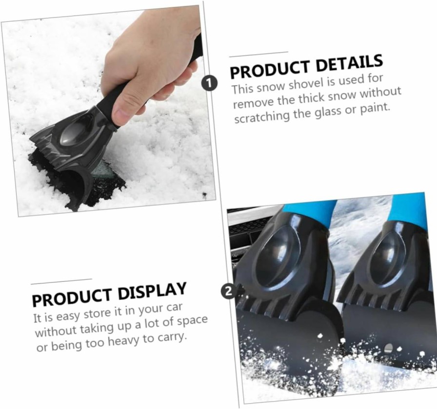 Snow Removal Tools Toddmomy | 2Pcs Snow Brush Ice Scrapers For Car Windshield Mini Shovel Camping Shovel Snow Plow Shovel Ice Scraper With Brush Windshield Ice Scraper Scrape Snow Defrosting Spatula Abs