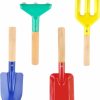 Snow Removal Tools UMUACCAN | Umuaccan 6 Piece Kids Beach Tools,Children Beach Sand Toys, Made Of Metal With Sturdy Wooden Handle,Safe Beach Gardening Set,Spoon, Fork, Trowel, Rake & Shovel For Kids