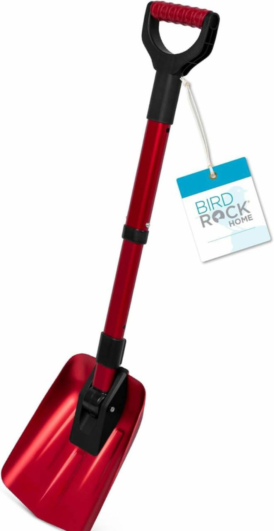 Snow Removal Tools BIRDROCK HOME | Birdrock Home 34" Folding Emergency Snow Shovel For Car | Small & Compact | Tool For Snow Camping, Skiing, Snowmobiles, Avalanche Survival | Lightweight Aluminum & Abs Plastic | Red