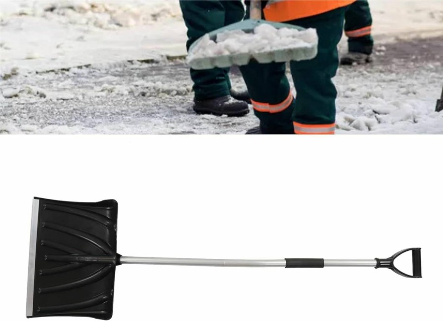 Snow Removal Tools plplaaoo | Wide Snow Shovel, Portable Snow Shovel, Snow Shovel For Driveway, Wide Snow Shovel 17.7In Width Large Capacity D Shaped Handle Detachable Emergency Snow Shovel For Car Garage Warehouse